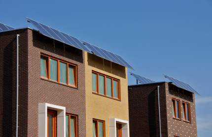 Nederlandse huurwoning met zonnepanelen