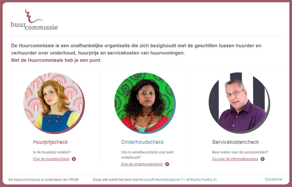 De huurcommissie website