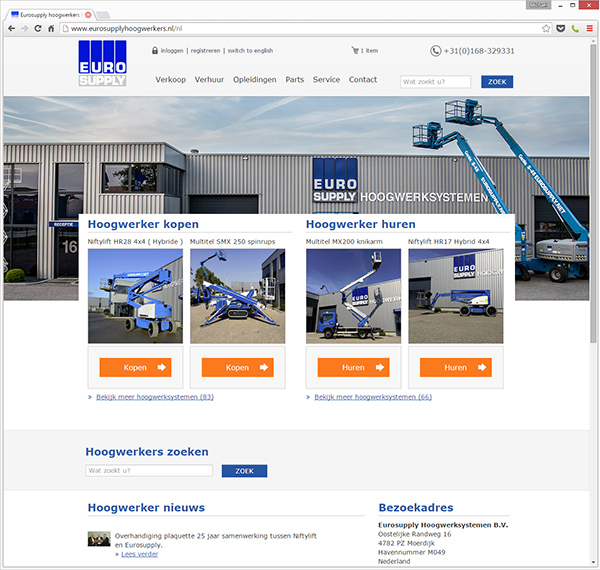 screenshot Eurosupply website